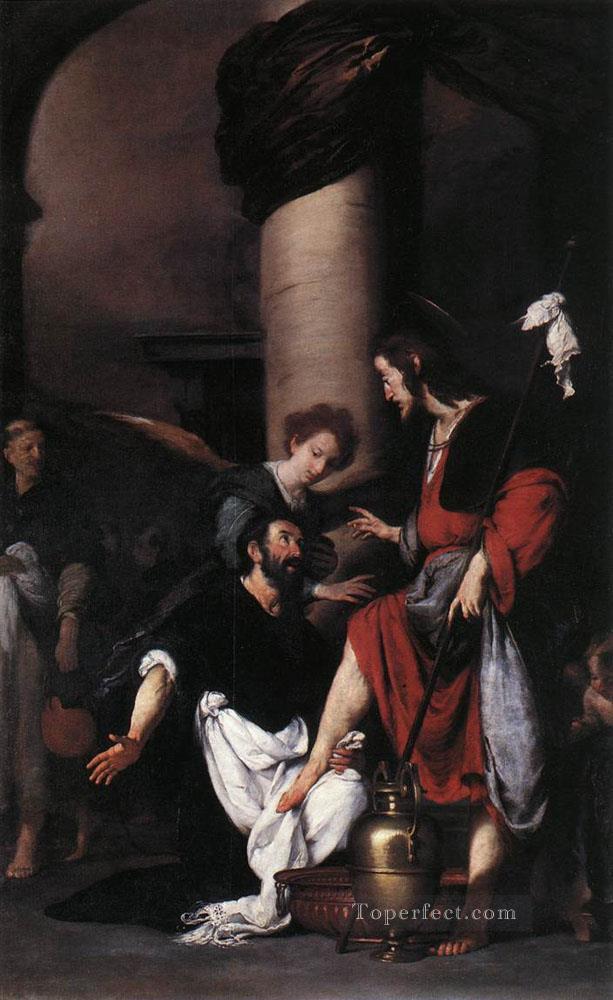 St Augustine Waschen der Füße Christi italienischer Maler Bernardo Strozzi Ölgemälde